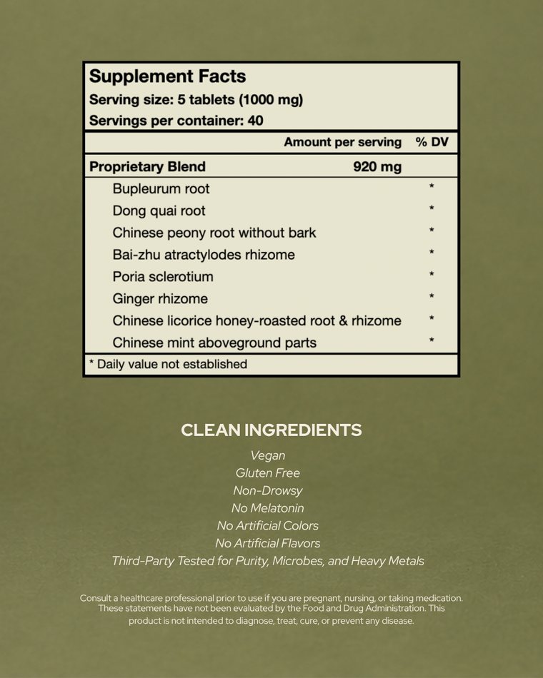 Flow State supplement facts panel